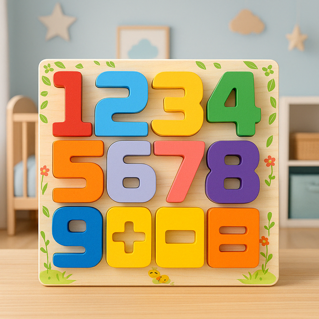 Wooden 3D 1-9 Numbers & Signs Sorting Puzzle Board – MGT Toys
