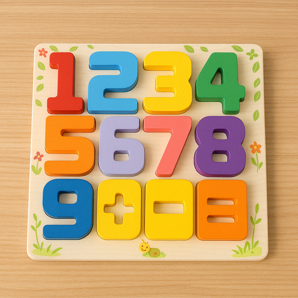 Wooden 3D 1-9 Numbers & Signs Sorting Puzzle Board – MGT Toys