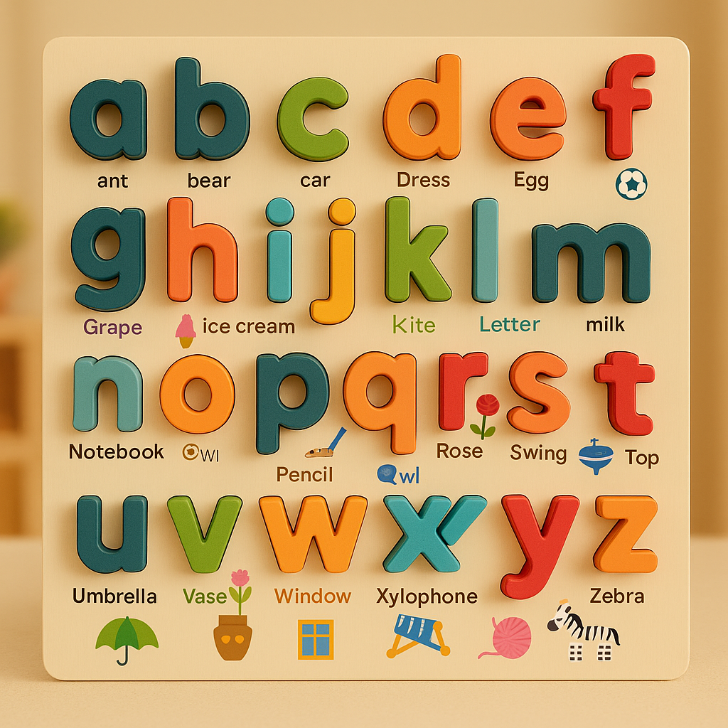 Wooden 3D Alphabets And Numbers Jumbo Sorting Boards – MGT Toys