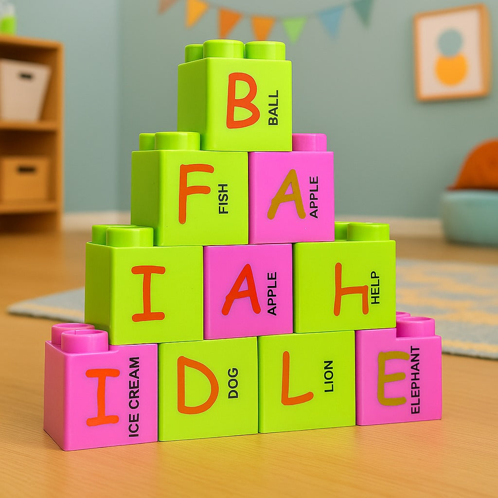 Multicolor Capital Alphabets Big Building Blocks – MGT Toys