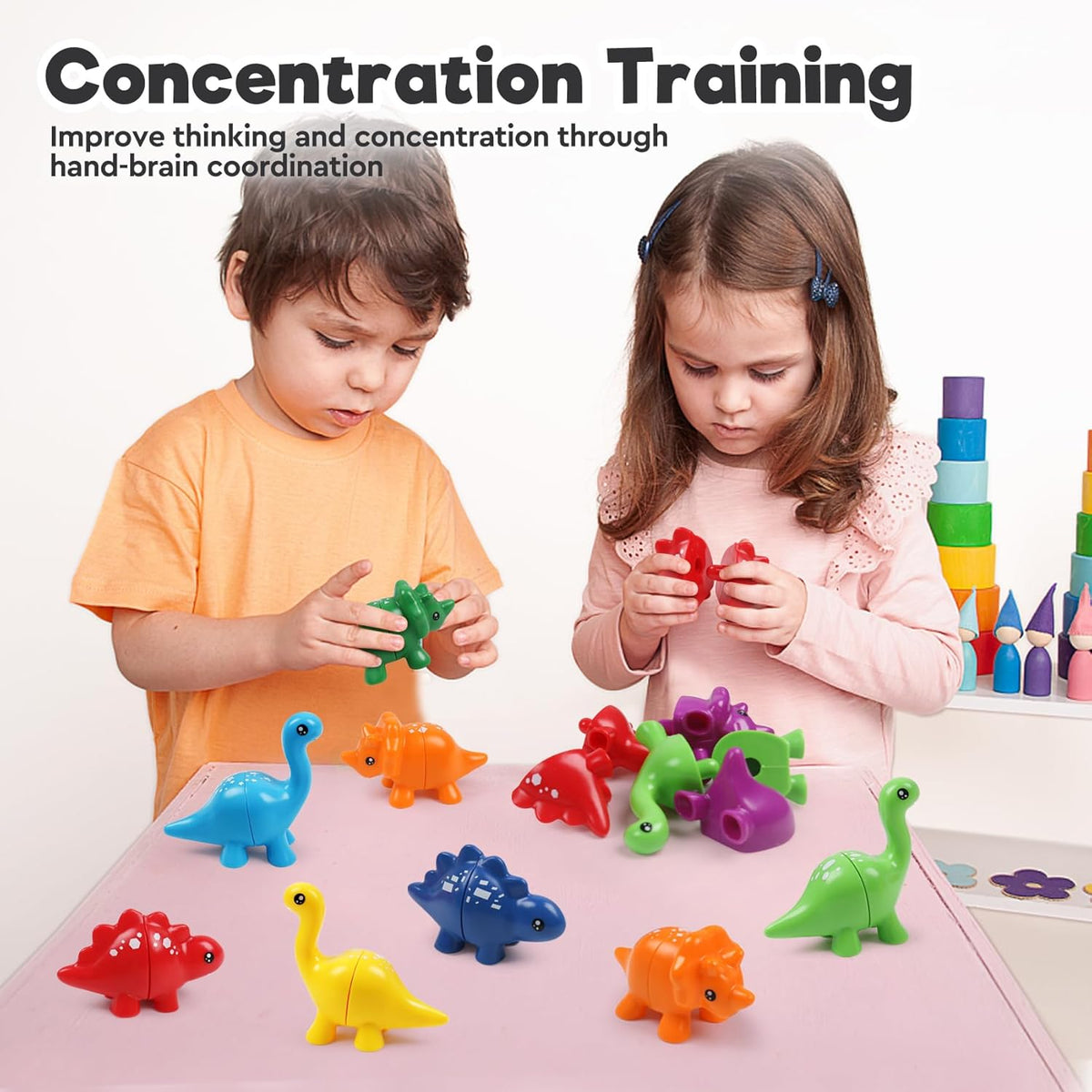 Montessori Numbers & Colors Matching Dinosaur Activity – MGT Toys