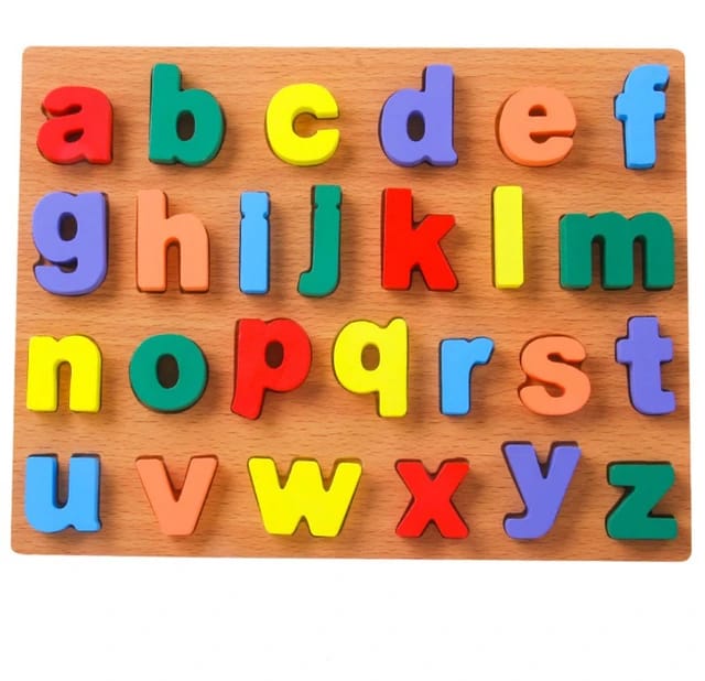 Wooden 3D Colorful Small Alphabet Sorting Board – MGT Toys