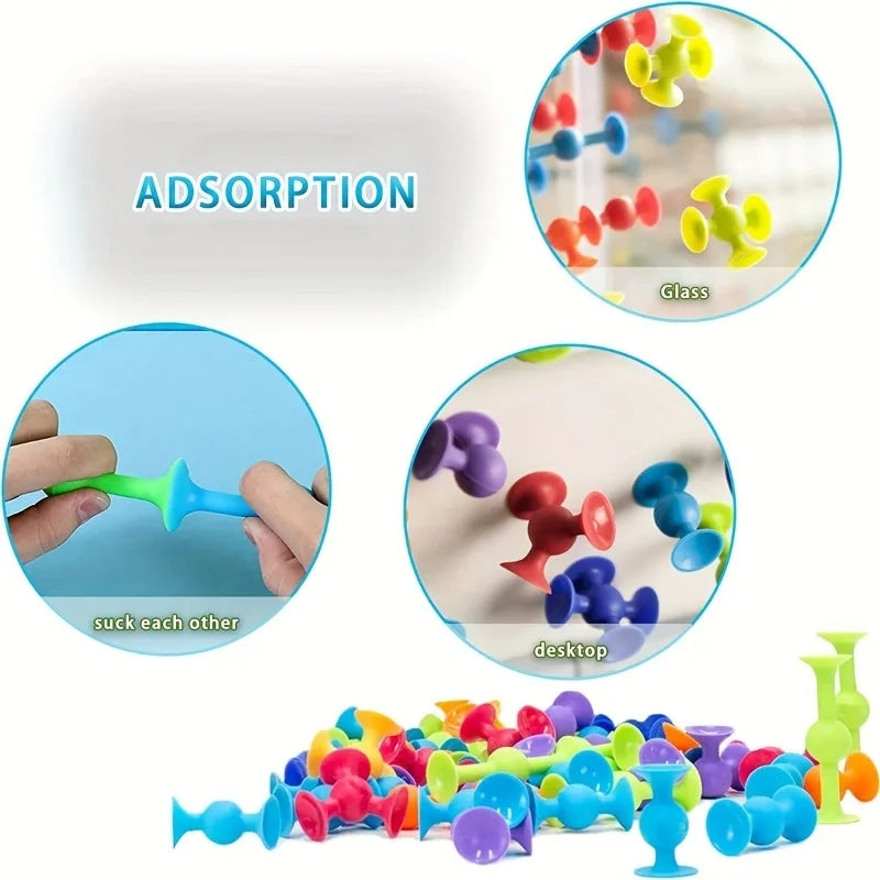 Soft Silicone Suction Multicolor Building Blocks