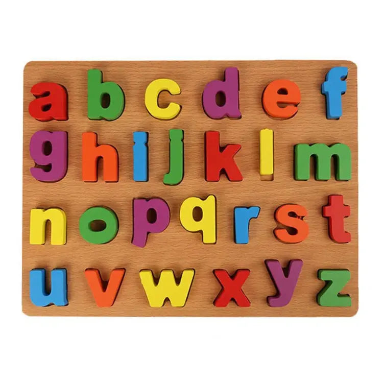 Wooden 3d Multicolor Small Alphabets Sorting Board