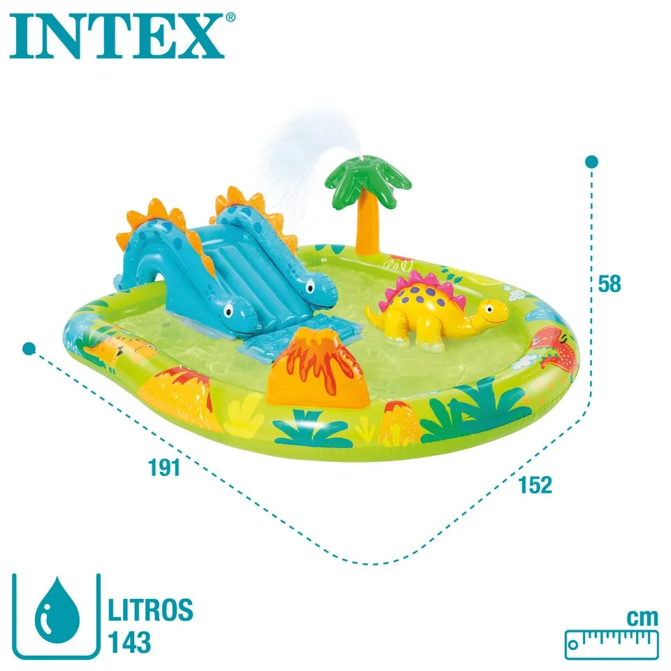 Intex Inflatable Dino Activity Shower Play Centre With Slide & Free pump