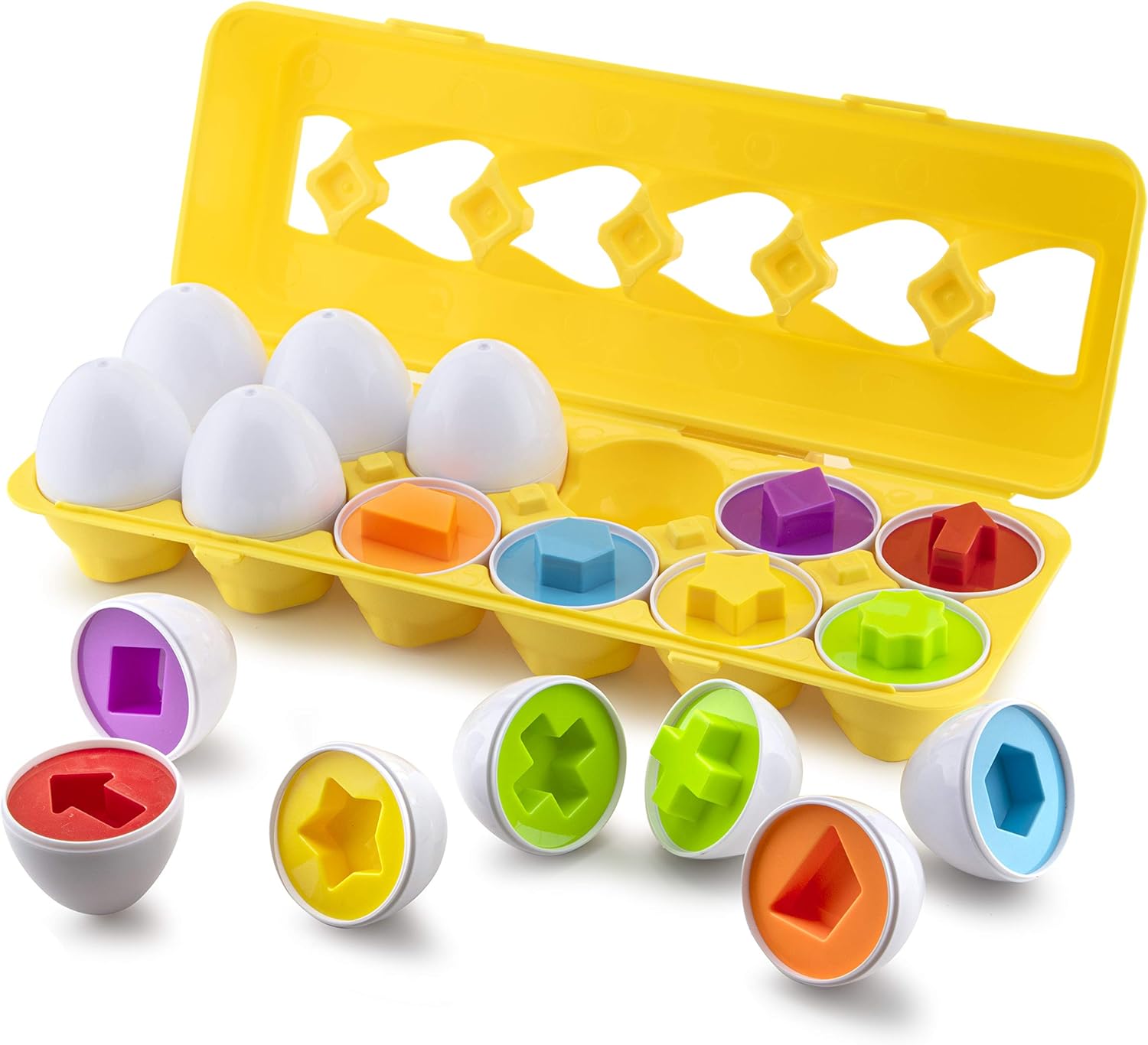 Matching Colors & Shapes Smart 12 Eggs Tray Set