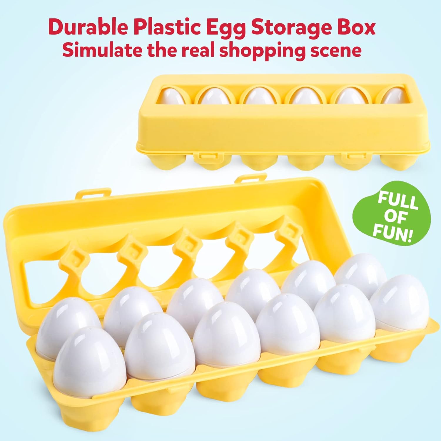 Matching Colors & Shapes Smart 12 Eggs Tray Set