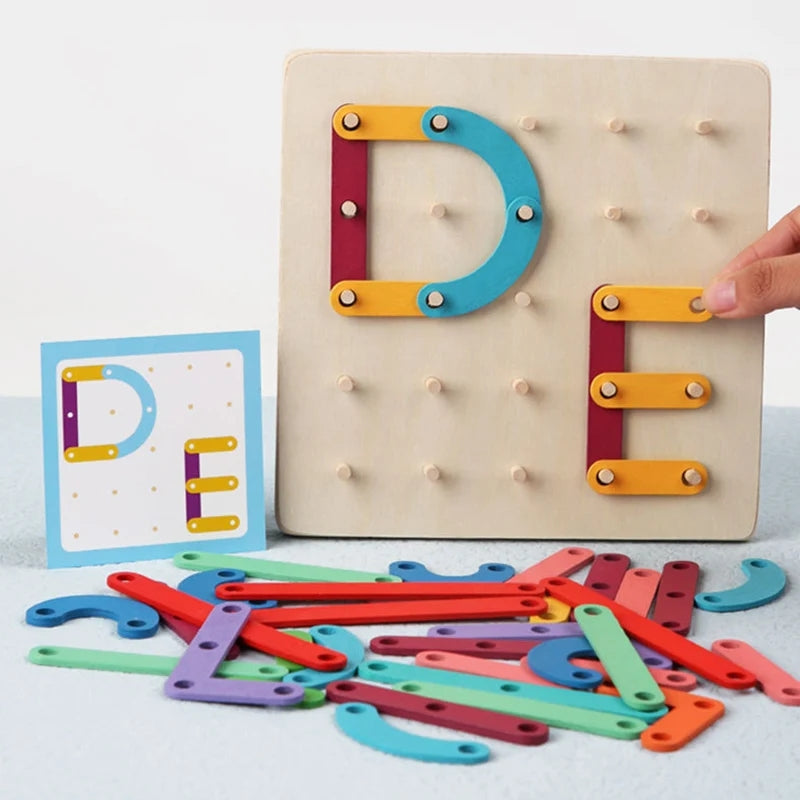 Wooden Montessori Puzzle Nail Puzzle Board