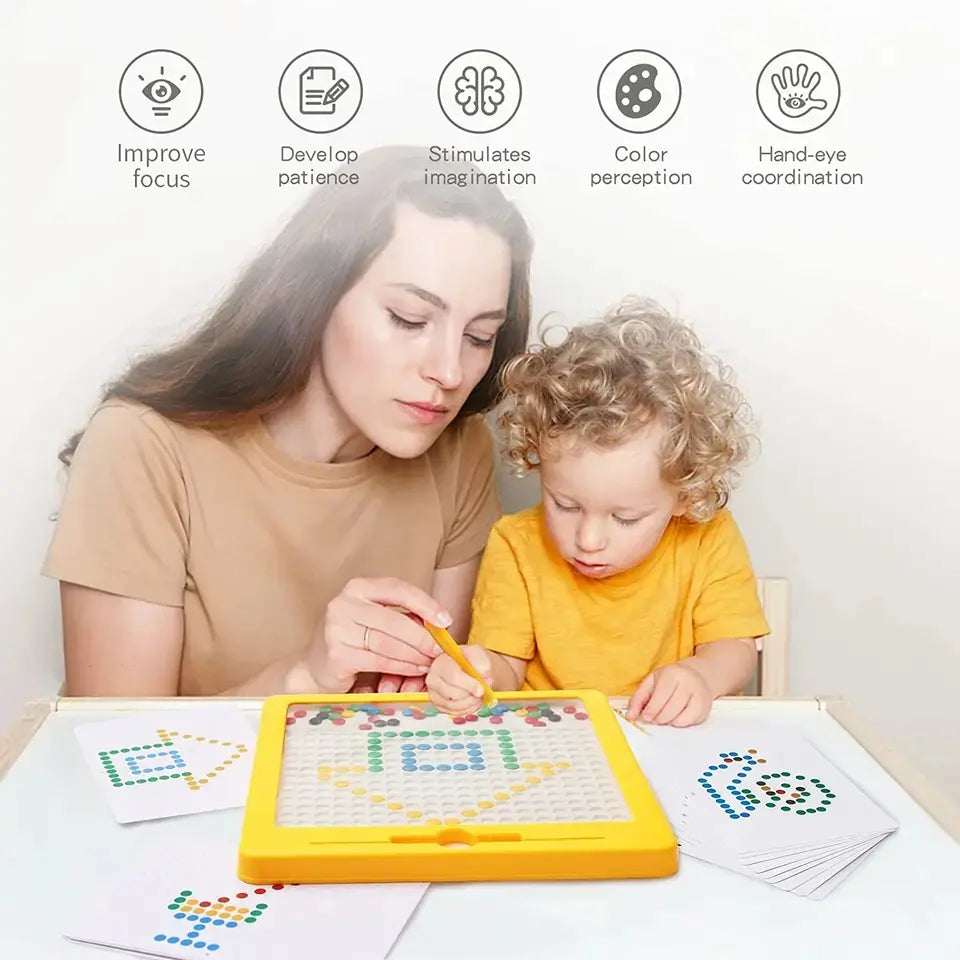 Magnetic Drawing Dots Educational Bean Board For Kids