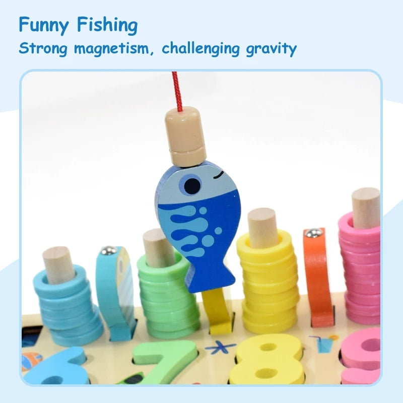 Wooden Logarithm 6in1 Activity Montessori Busy Board