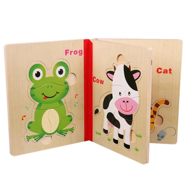 Wooden Animals 3D Jigsaw Puzzle Page Activity Book