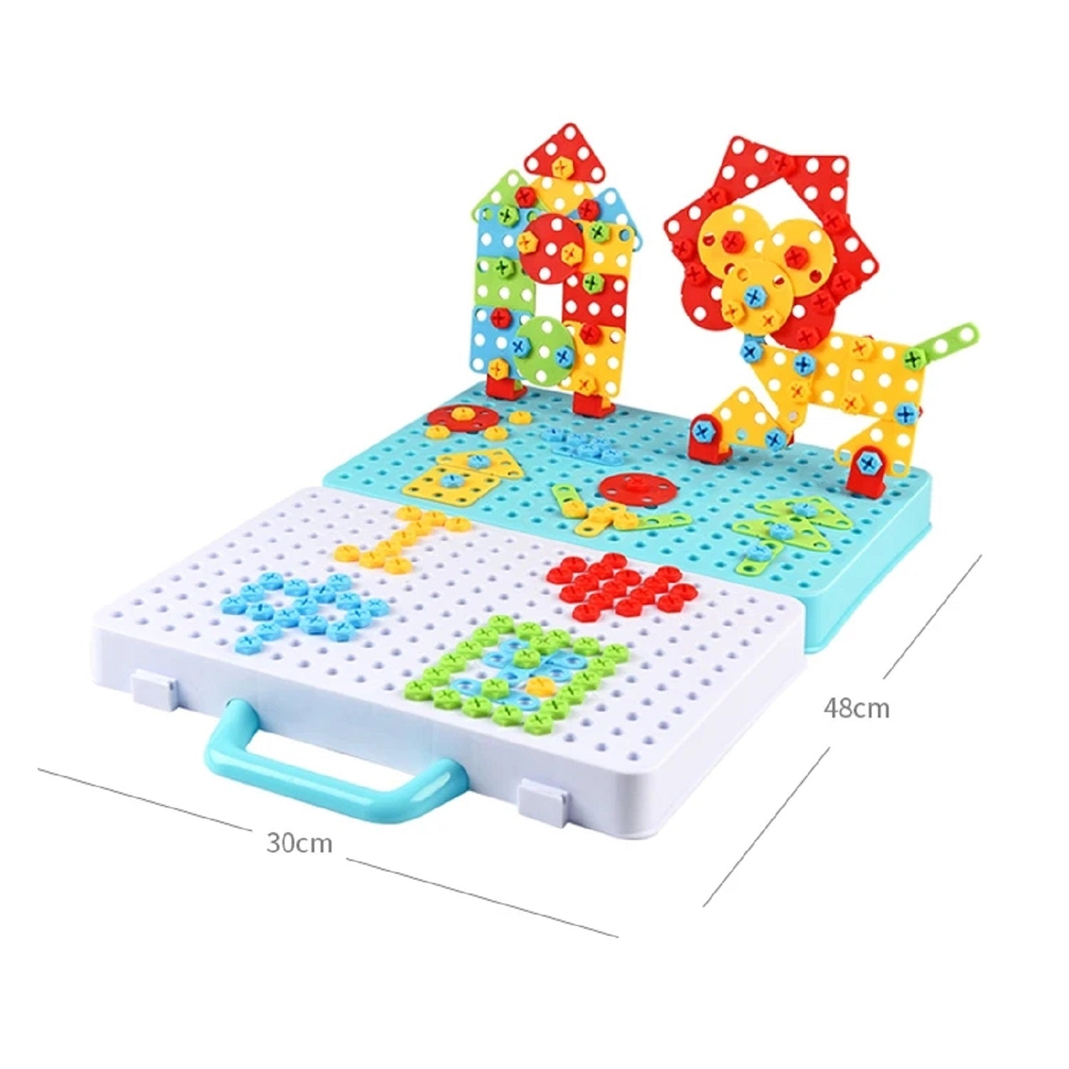 Electric 2 in 1 Nut Drill Mosaic STEM Construction Set 205+ Pcs