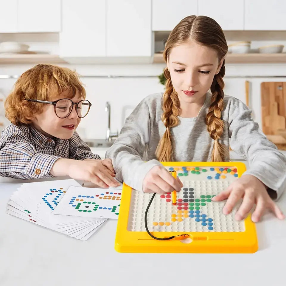 Magnetic Drawing Dots Educational Bean Board For Kids