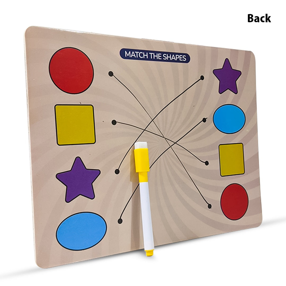 12 Geometric Shapes 2in1 Sorting Knob Board With Matching Activity