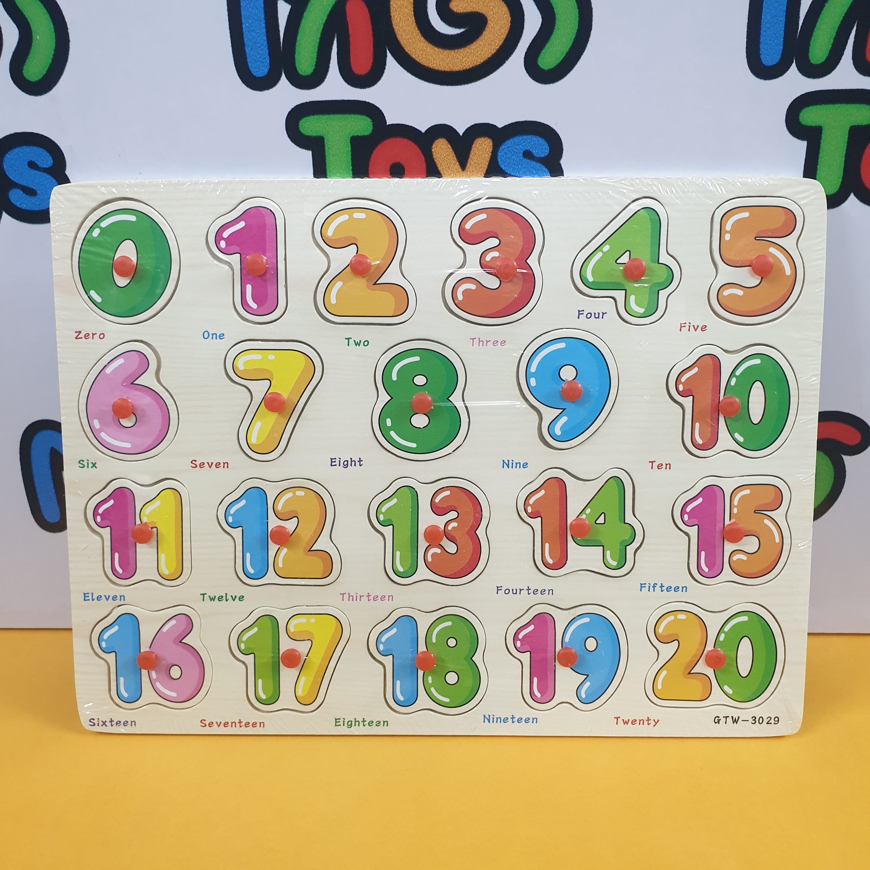 Wooden 0-20 Numbers Peg Puzzle Pin Board