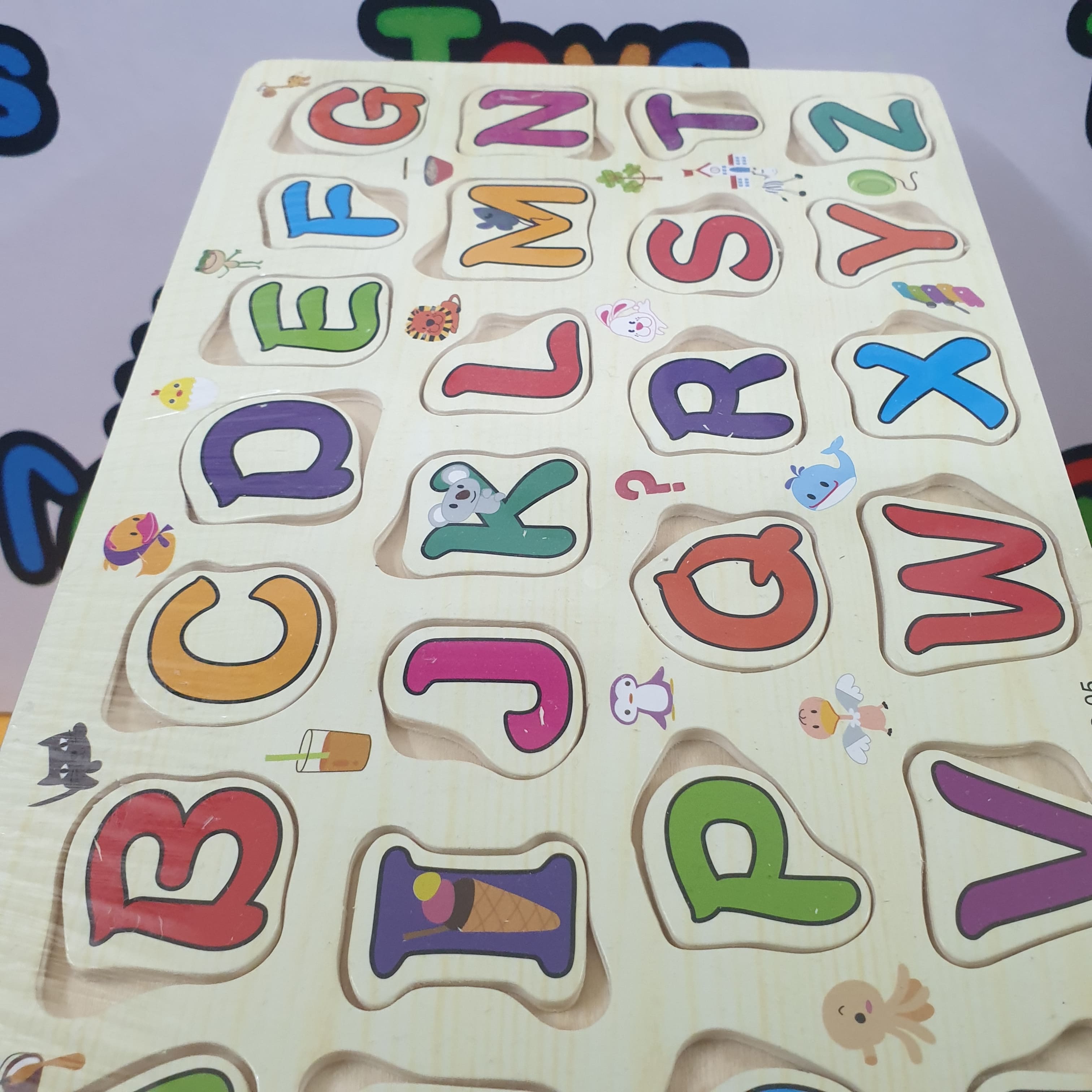 Wooden Capital Alphabet Puzzle Sorting Board