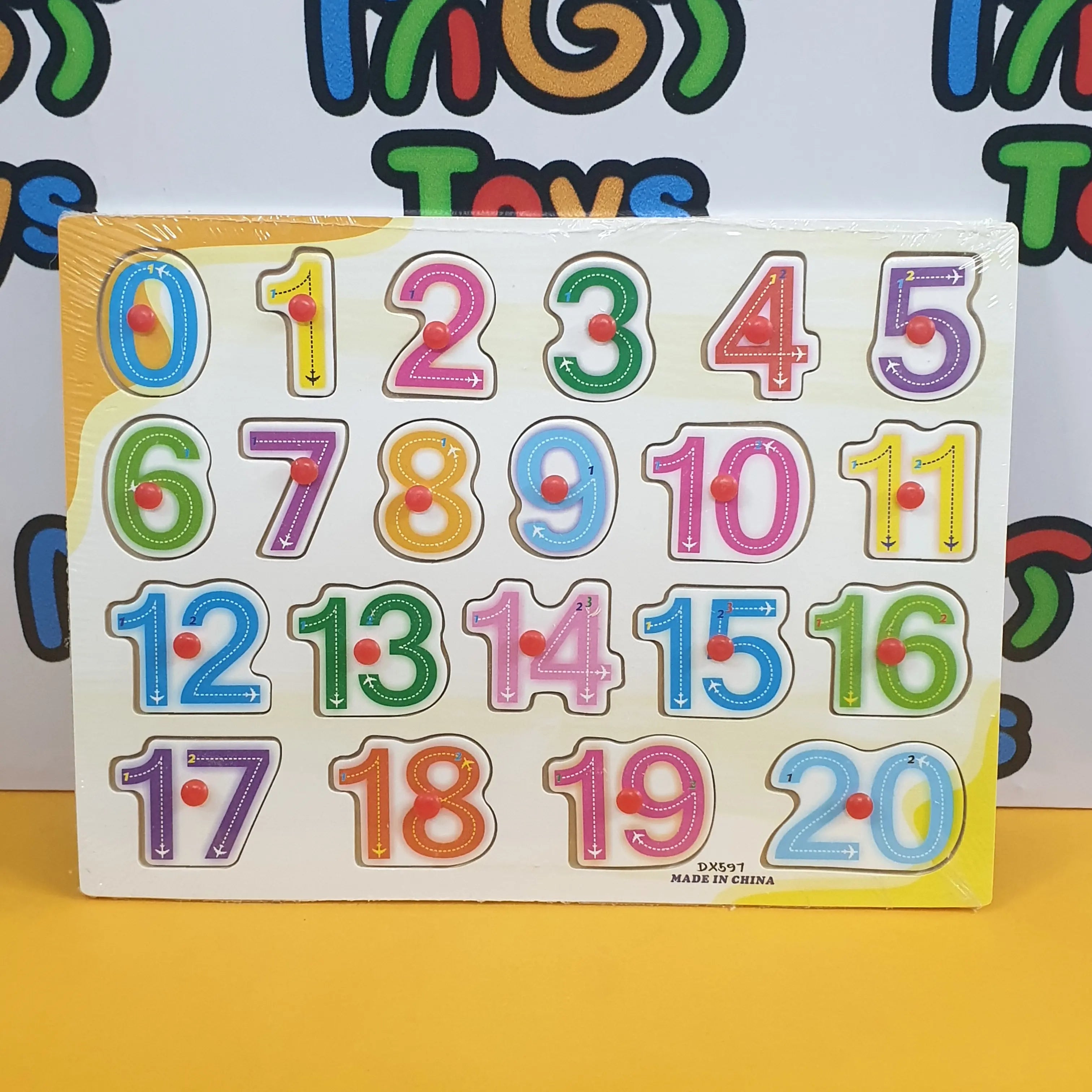 Wooden 0-20 Numbers With Tracing Peg Puzzle Pin Board