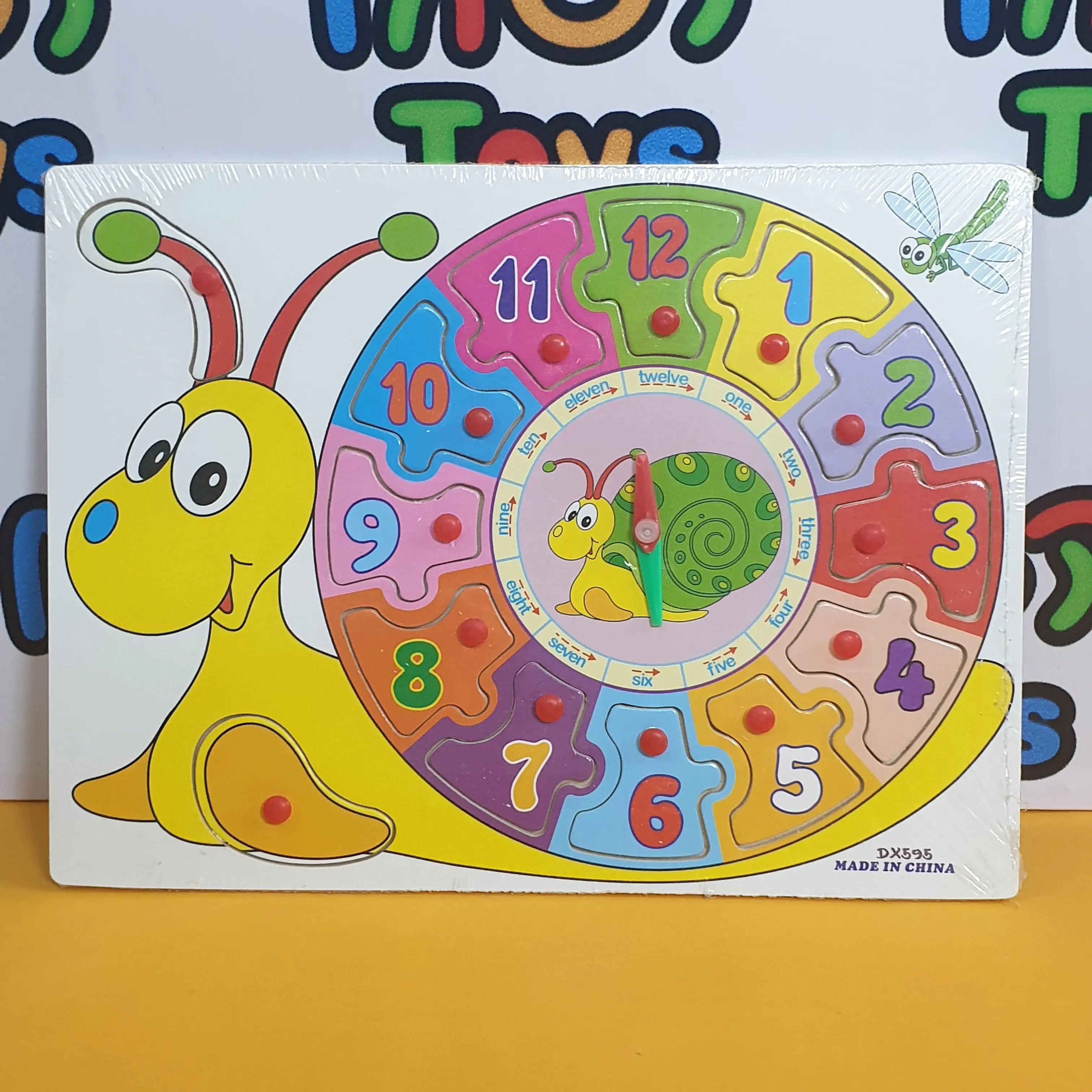 Wooden Time & Numbers Recognition Puzzle Pin Board