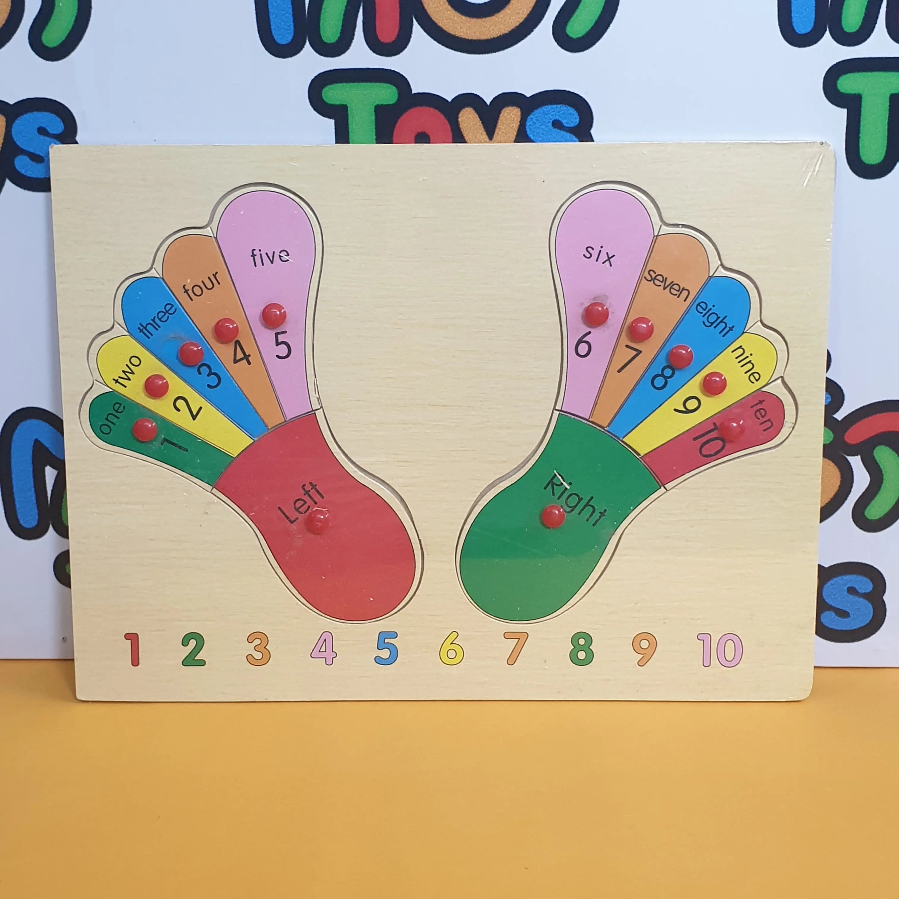 Wooden Right Left Recognition Peg Puzzle Pin Board