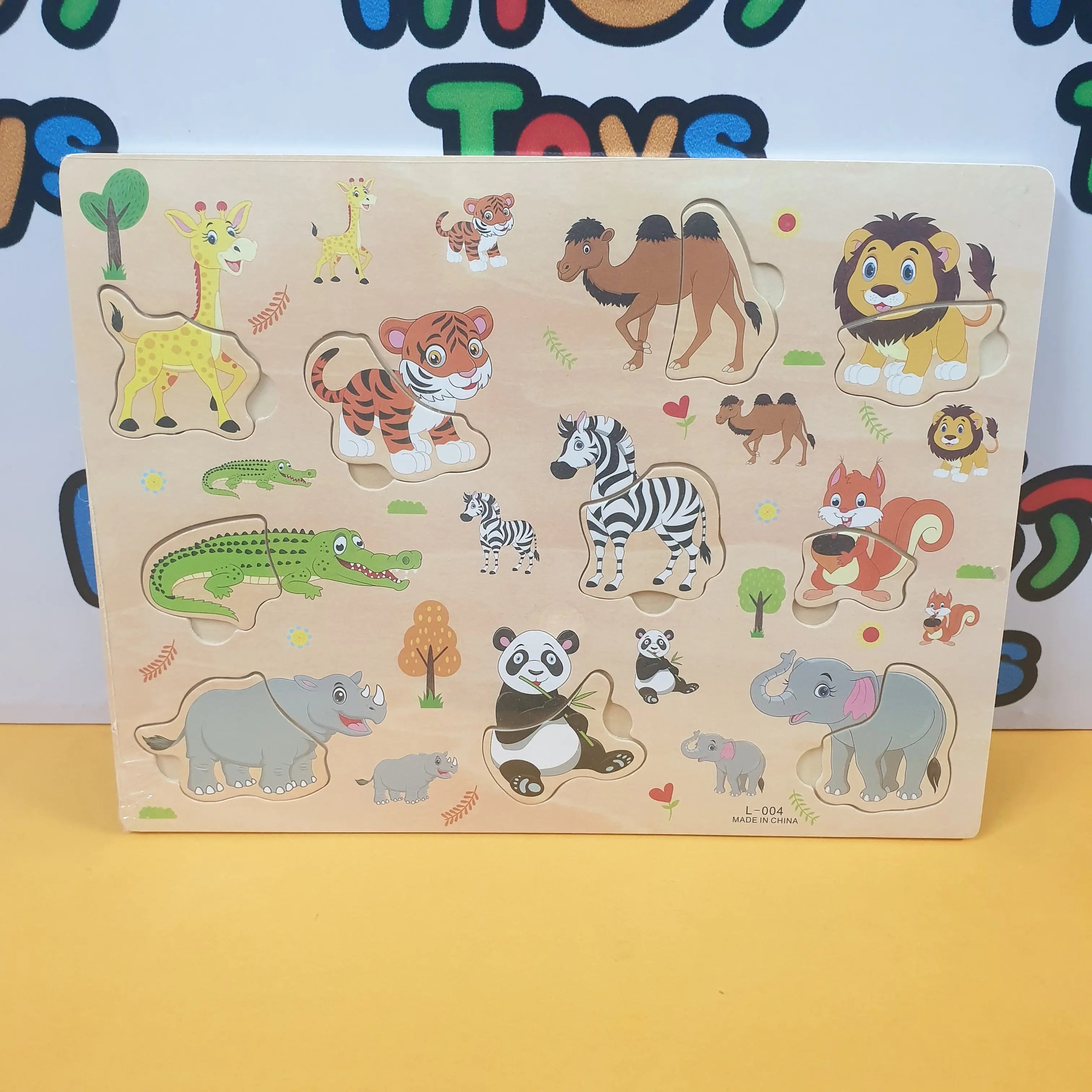 Wooden Wild Animal Sorting board