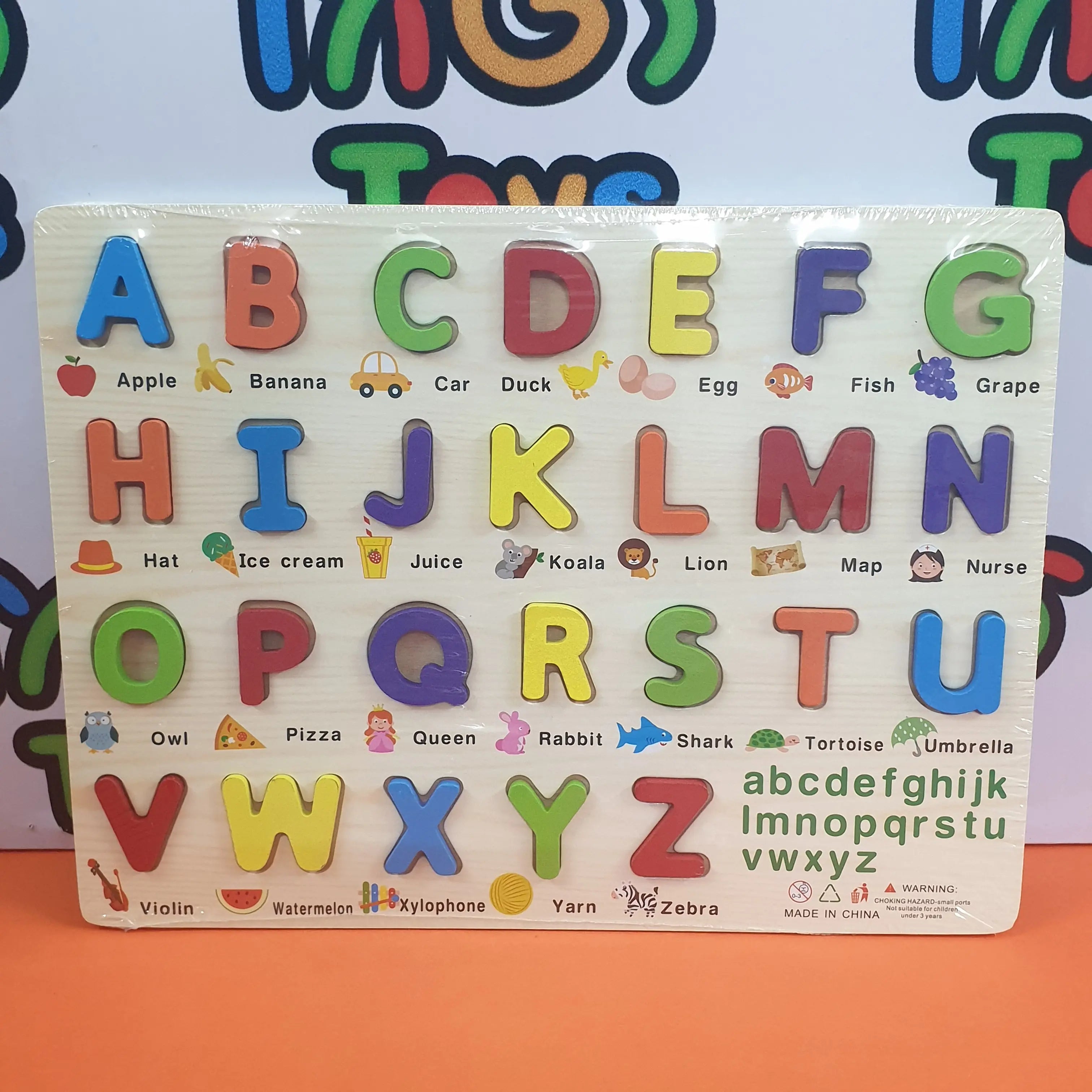 Wooden Capital Alphabets 3D Sorting Board