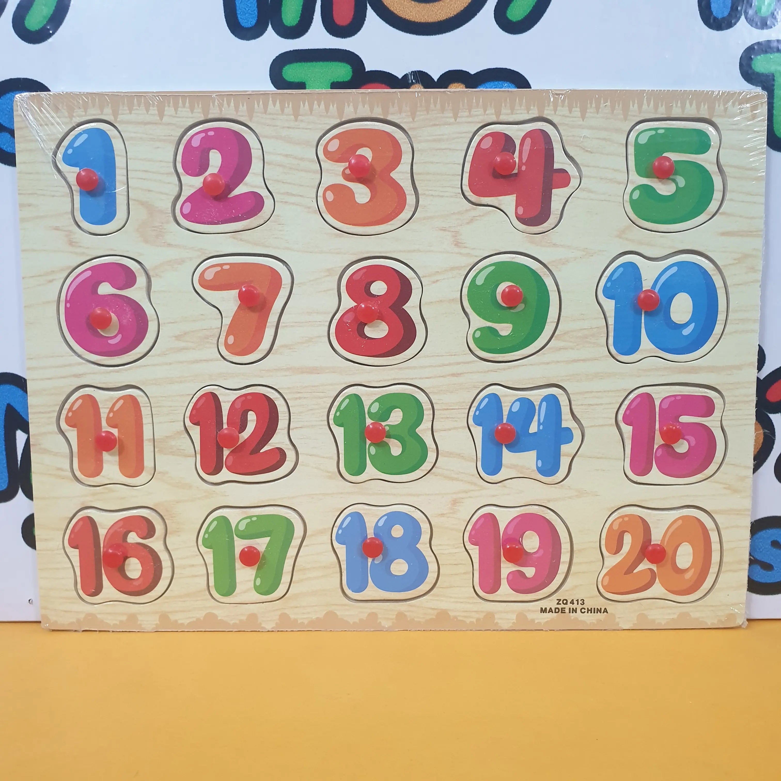 Wooden 1-20 Numbers Peg Puzzle Pin Board