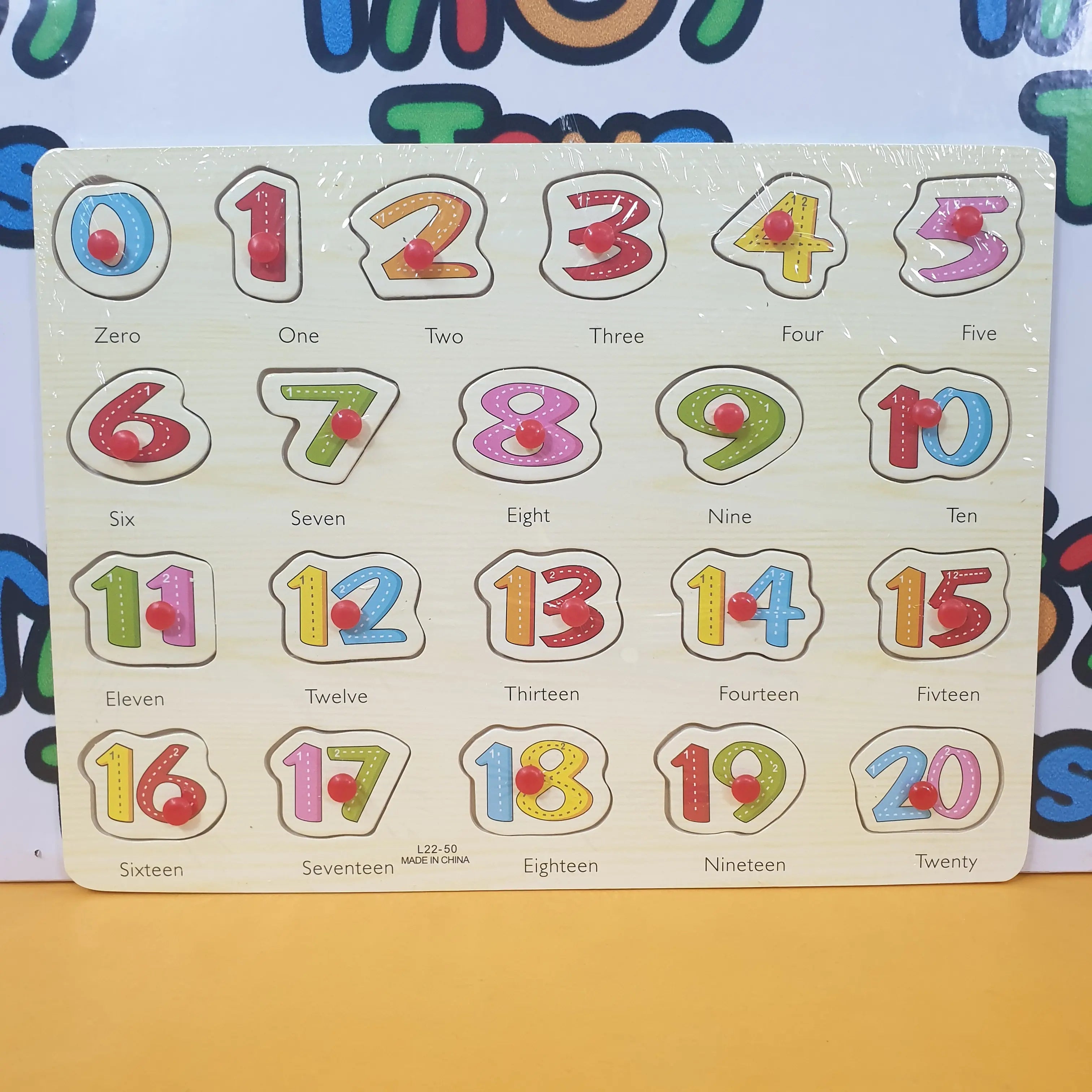 Wooden 0-20 Numbers Peg Puzzle Pin Board