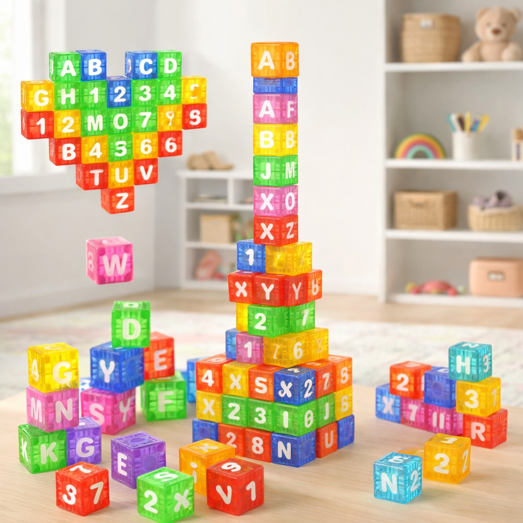 Magnetic Alphabet & Numbers Cubes Blocks 40 pcs – MGT Toys