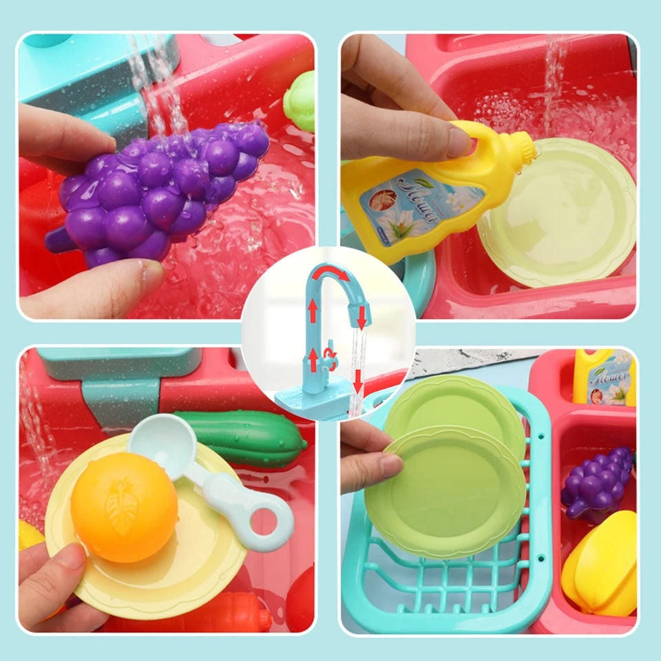 Pretend & Play Realistic Sink Water Kitchen Set