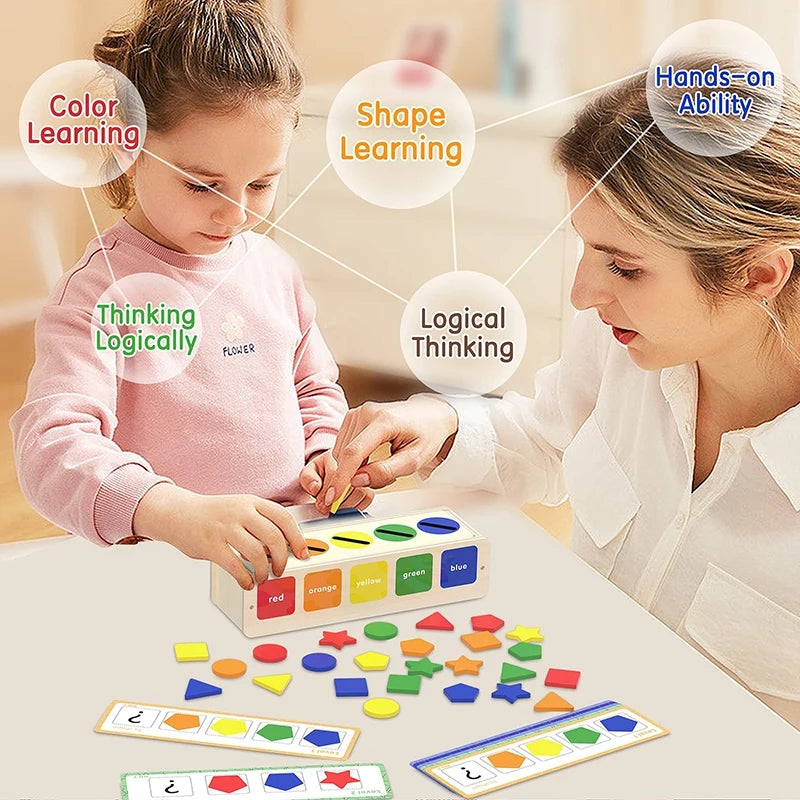 Wooden Early Educational Montessori Shapes & Color Sorting Toy