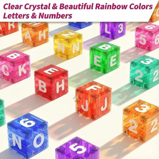 Magnetic Alphabet & Numbers Cubes Blocks 40 pcs – MGT Toys