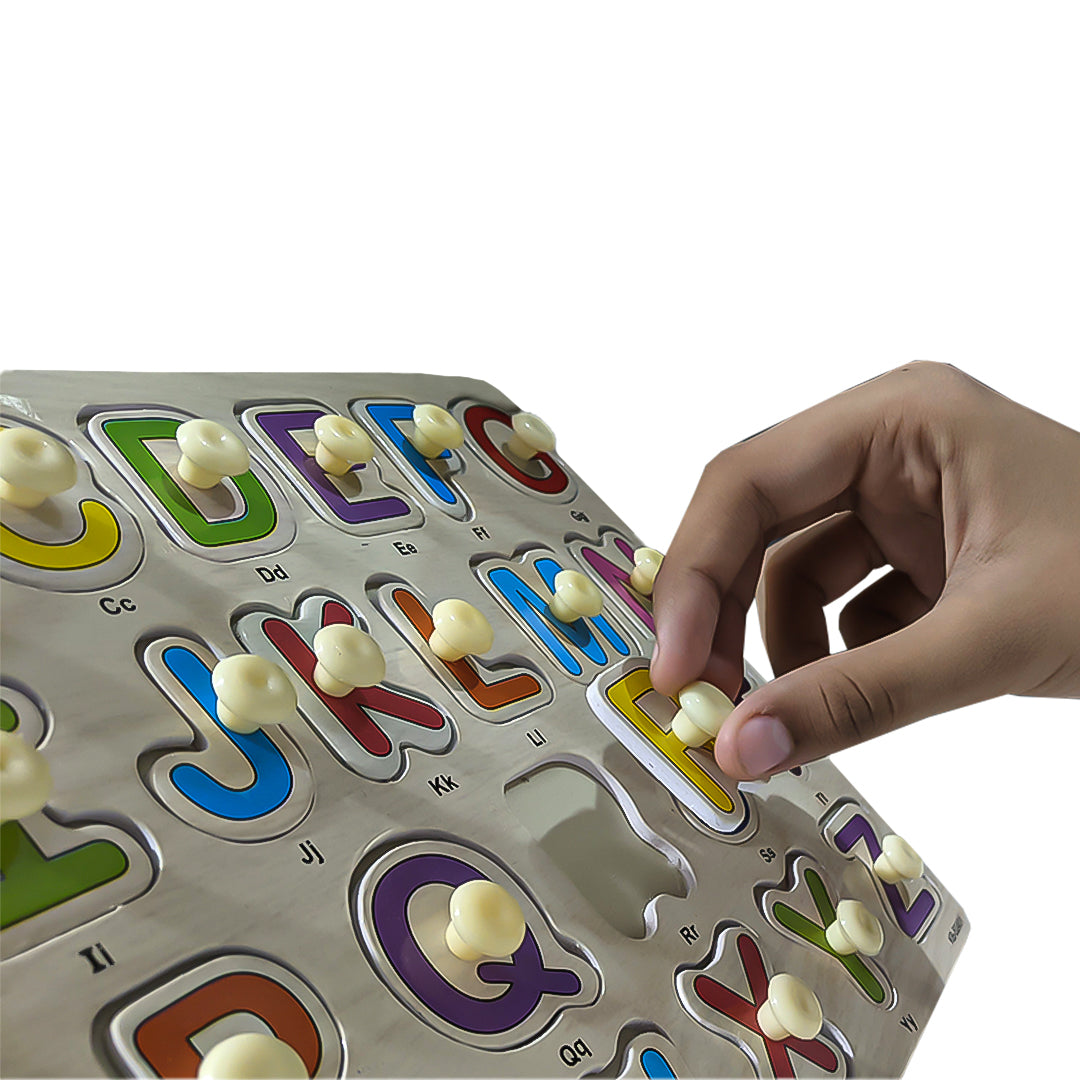 Capital Alphabets 2in1 Sorting Knob Board With Sketching Activity