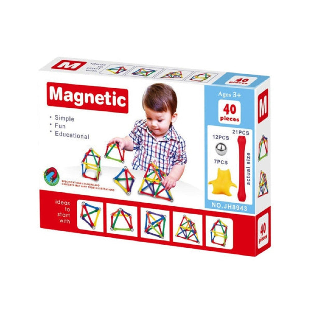 Multicolor Magnetic Balls & Sticks Construction Set-40 Pcs