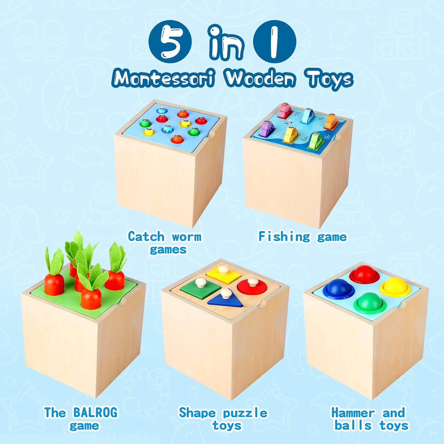 Wooden-Play-Kit 5 in 1 Montessori Learning Toy