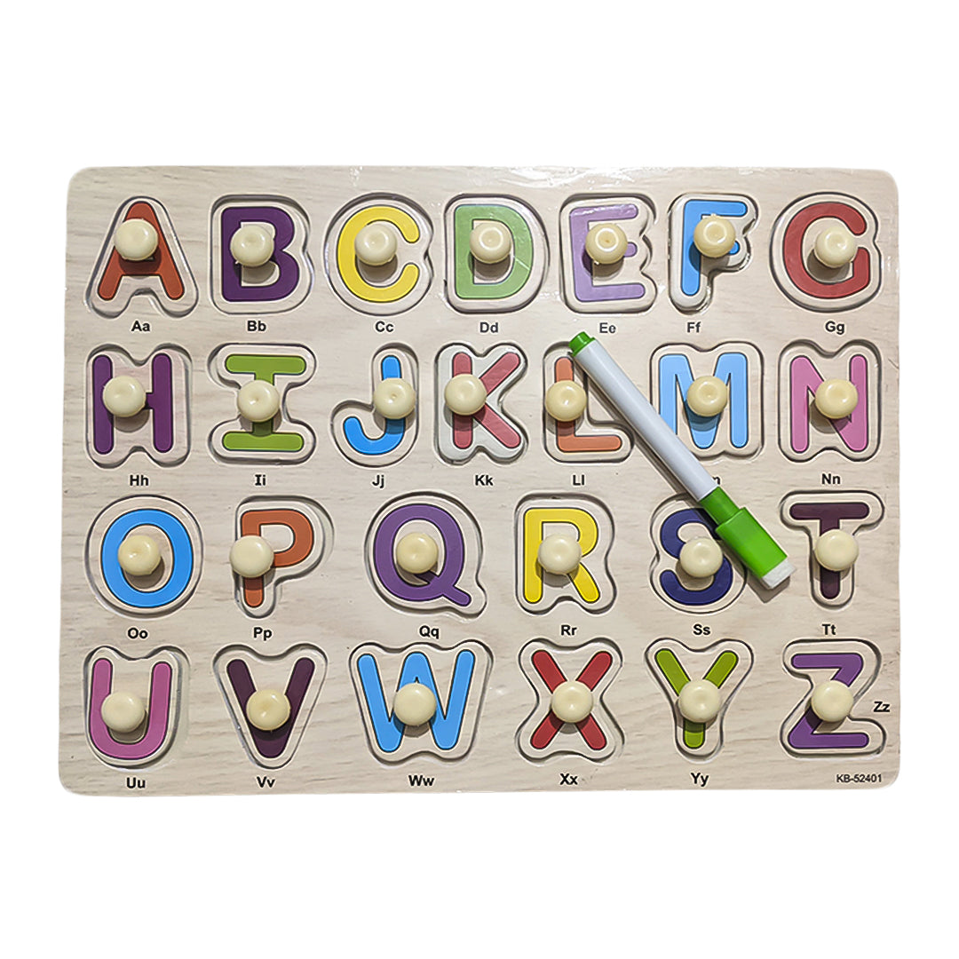 Capital Alphabets 2in1 Sorting Knob Board With Sketching Activity