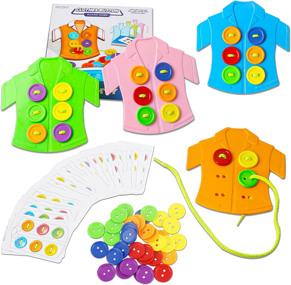Wooden Montessori Sew-On Buttons Lacing & Threading Activity – MGT Toys
