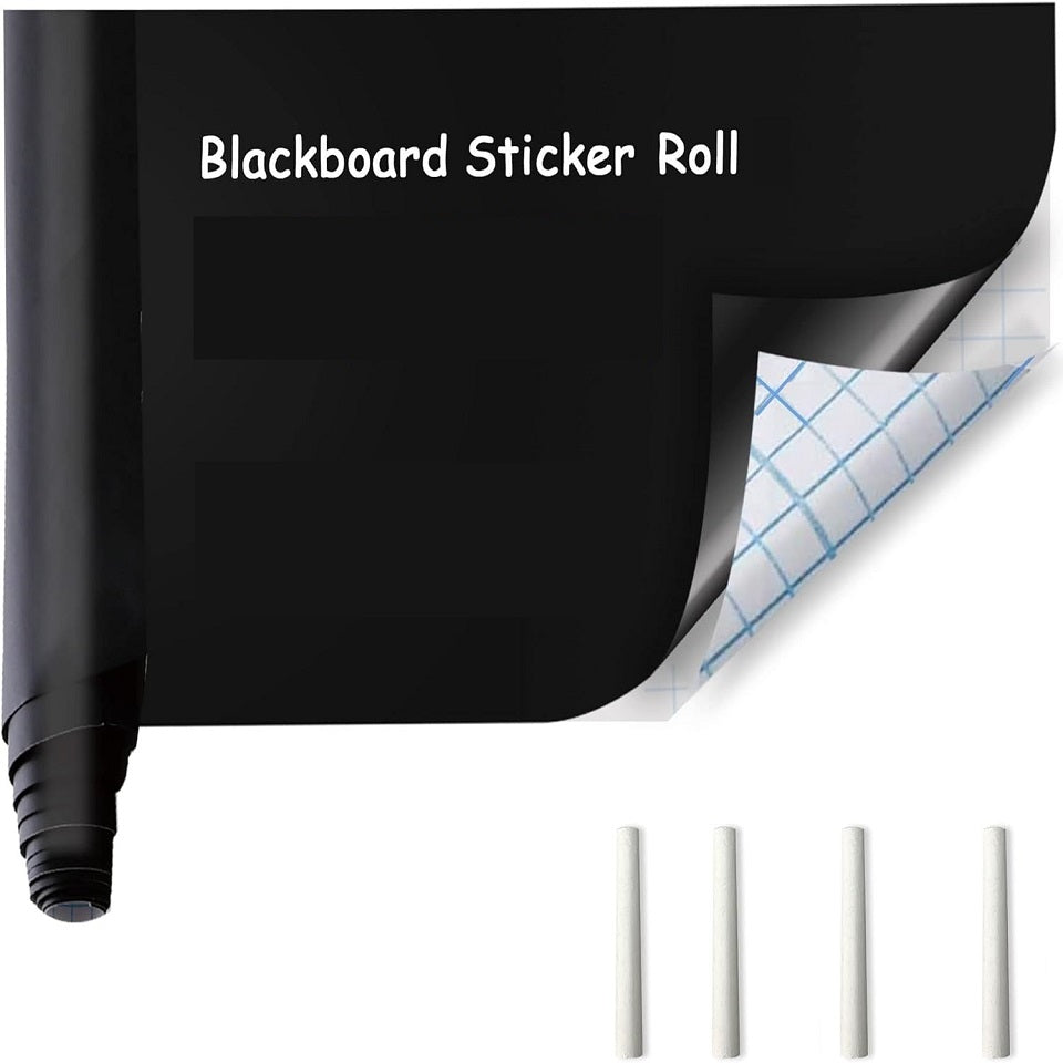 Black & White Board Wall Sticker With Chalk & Marker
