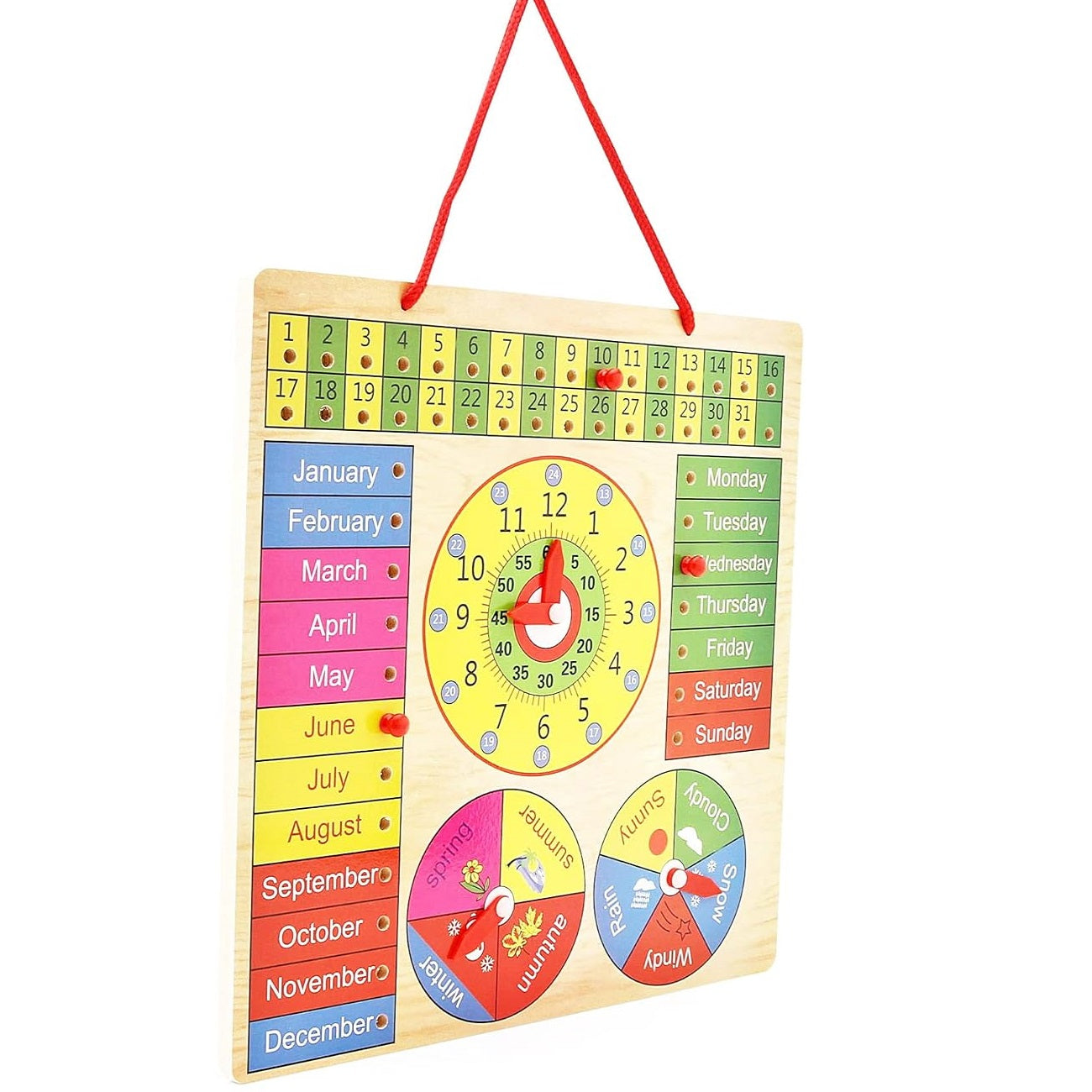 Wooden Multifunctional All In One Calendar Activity Board