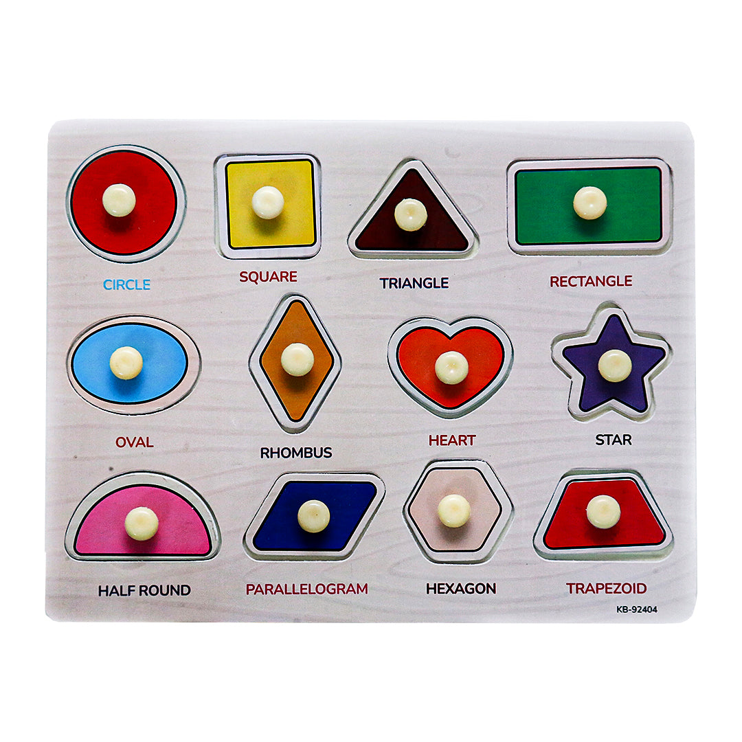 12 Geometric Shapes 2in1 Sorting Knob Board With Matching Activity