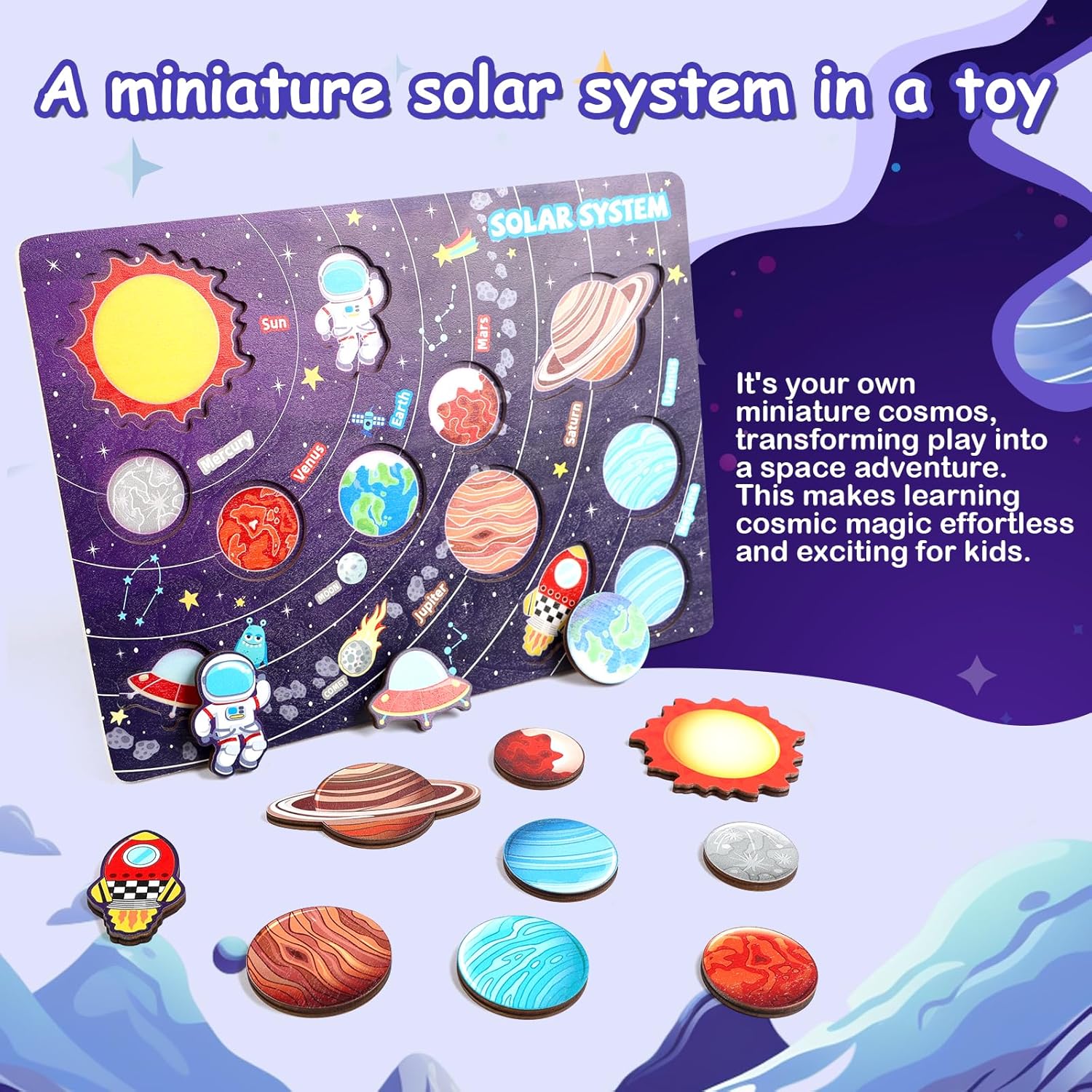 Wooden 3D Solar System Puzzle Sorting Board – MGT Toys