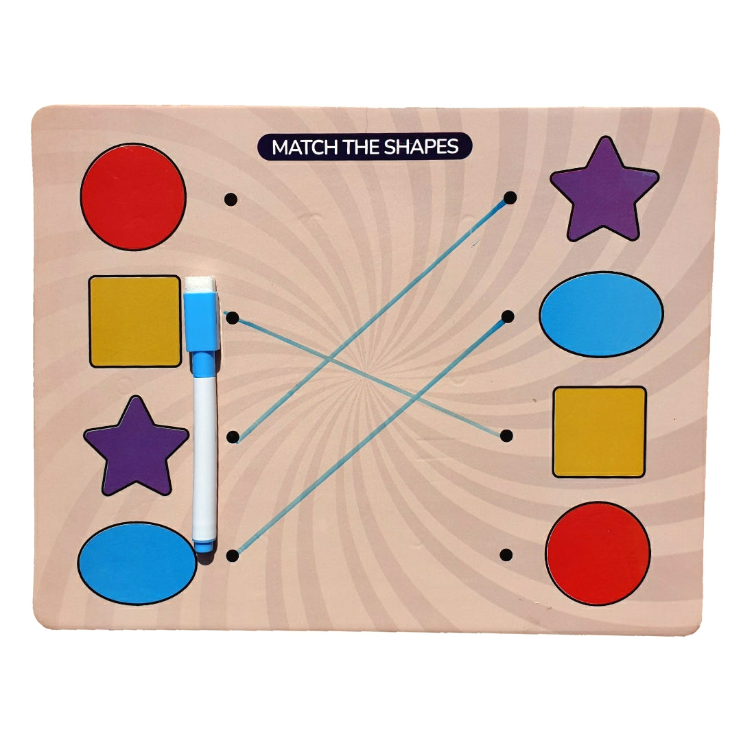 12 Geometric Shapes 2in1 Sorting Knob Board With Matching Activity