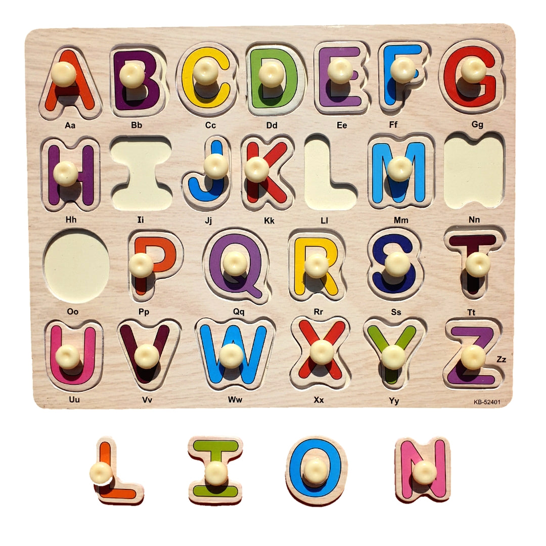 Capital Alphabets 2in1 Sorting Knob Board With Sketching Activity