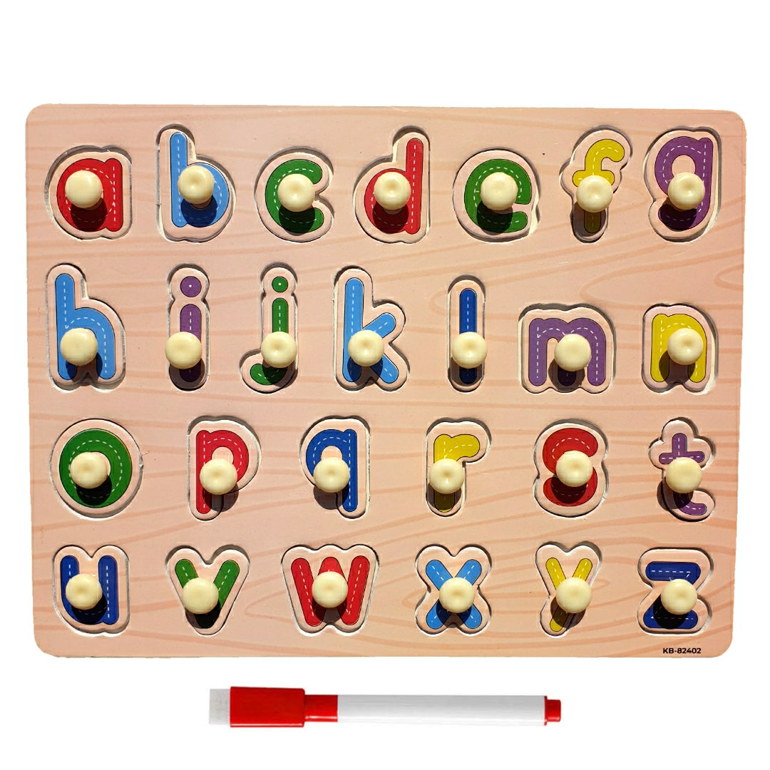 Small abc 2in1 Sorting Knob Board With Drawing Activity