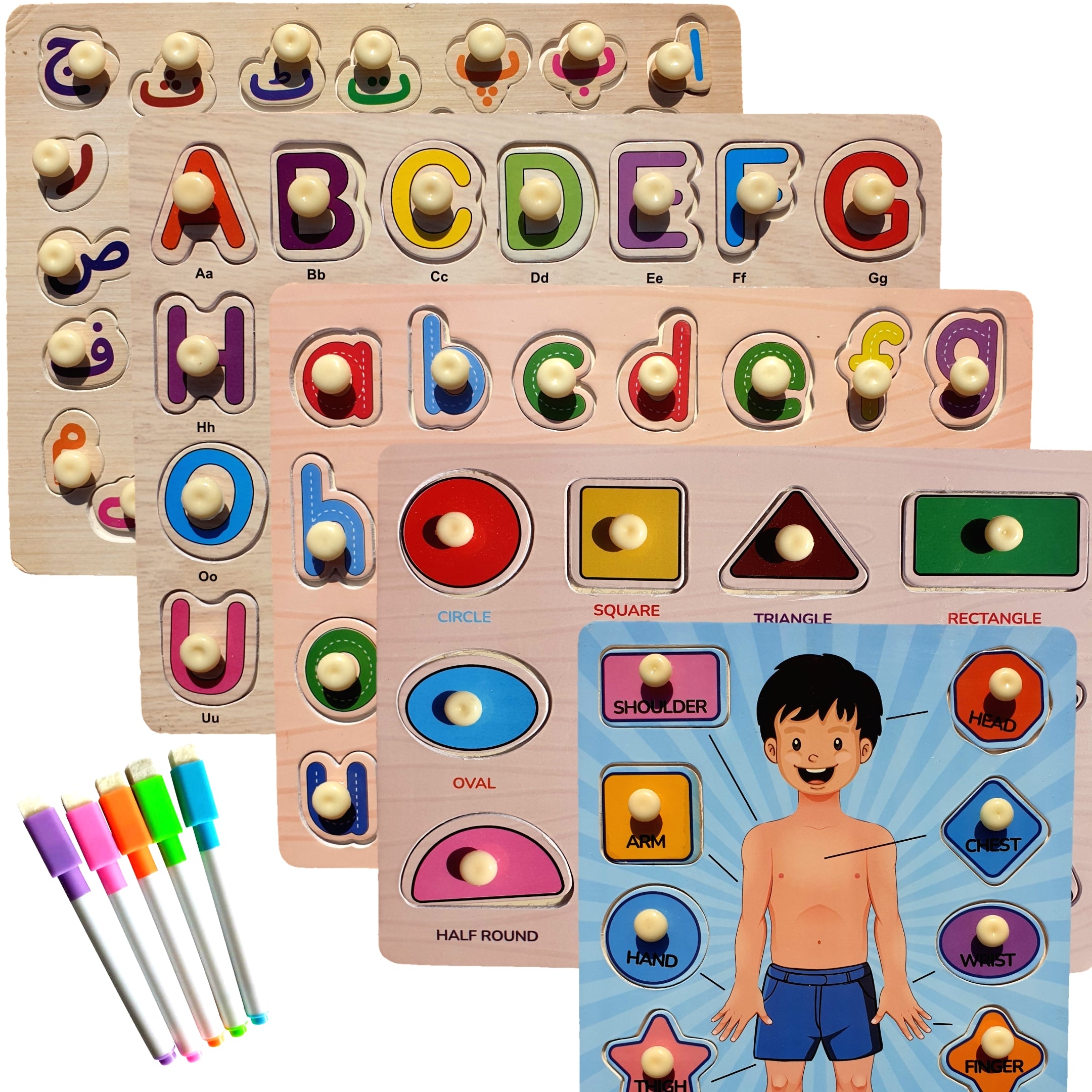 Sets of 2-in-1 Activity Sorting Knob Boards – Ultimate Fun & Learning Combo