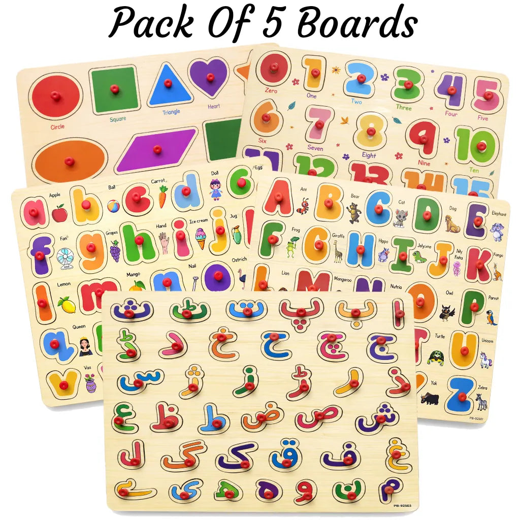 Wooden Montessori Peg Puzzle Sorting Boards - The Ultimate Early Learn ...
