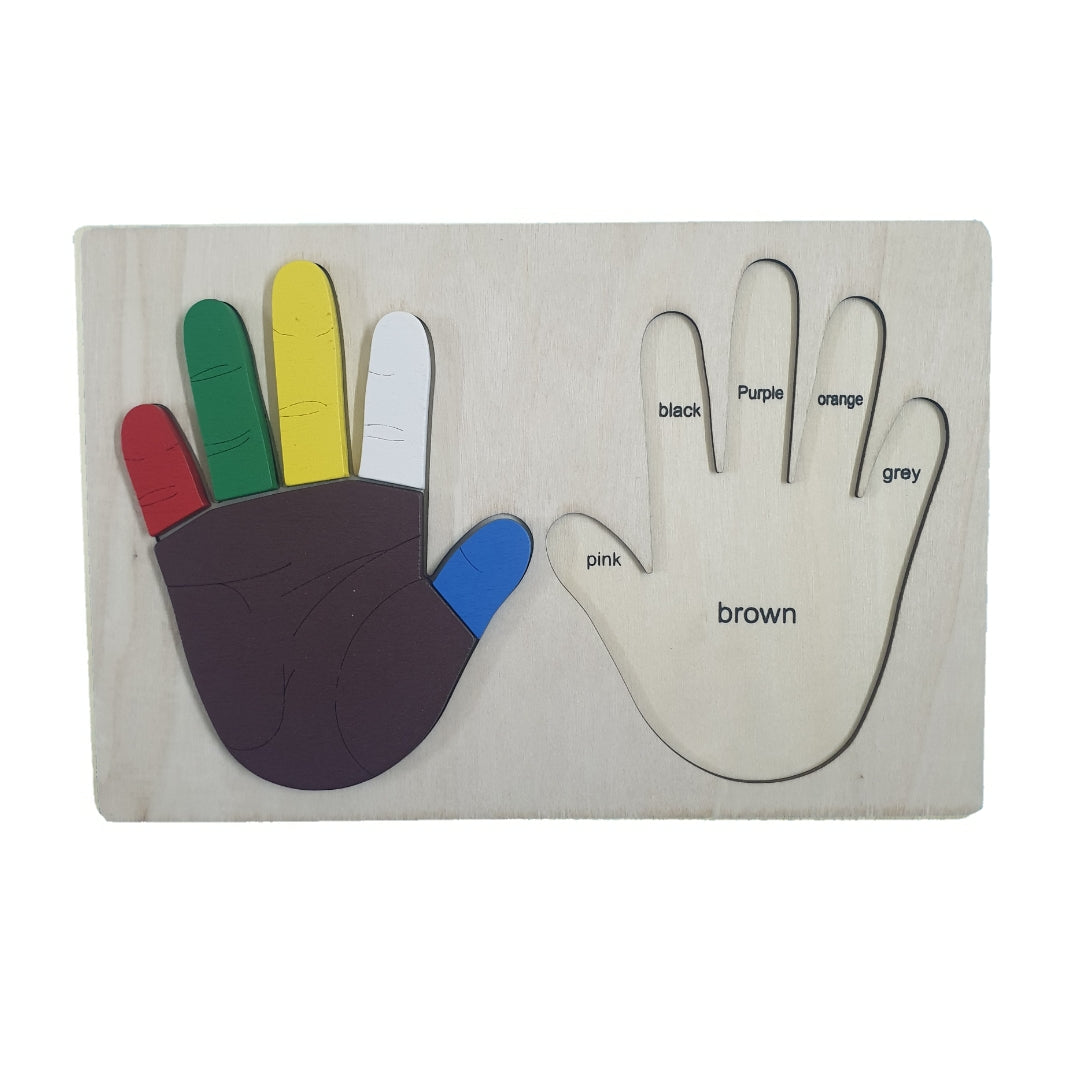 Wooden Hand Fingers board With Color Matching