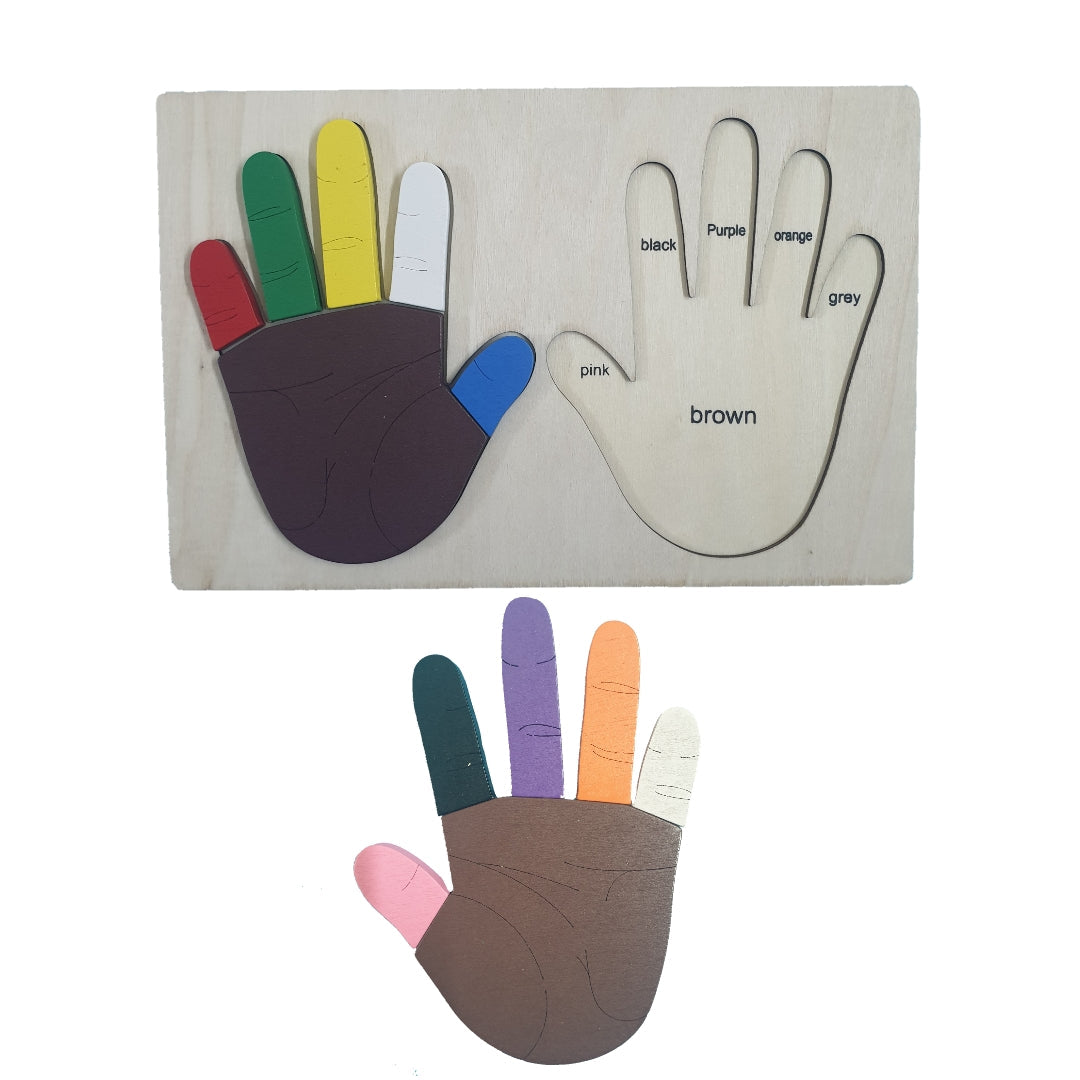 Wooden Hand Fingers board With Color Matching