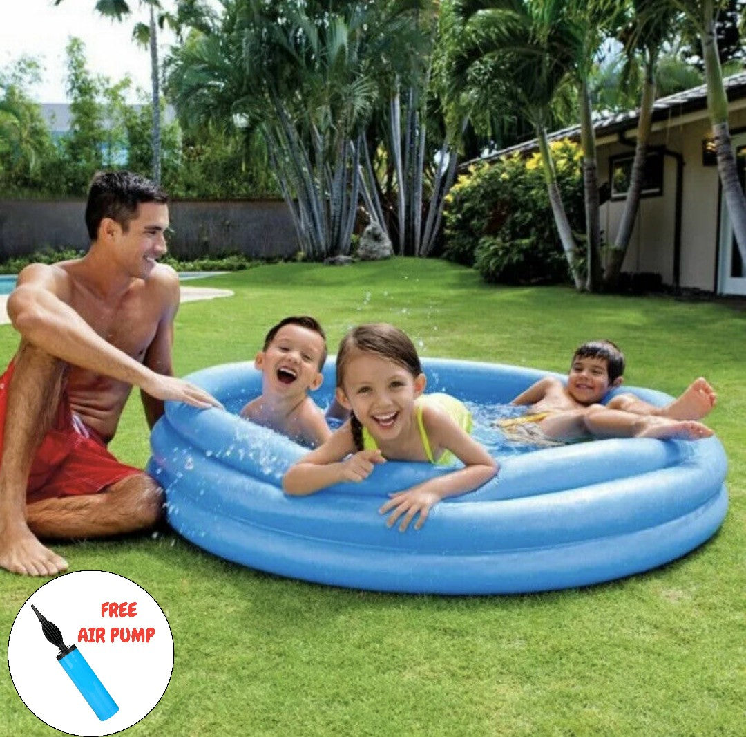 Intex Inflatable Big Crystal Blue Kids Swimming Pool-66 inch