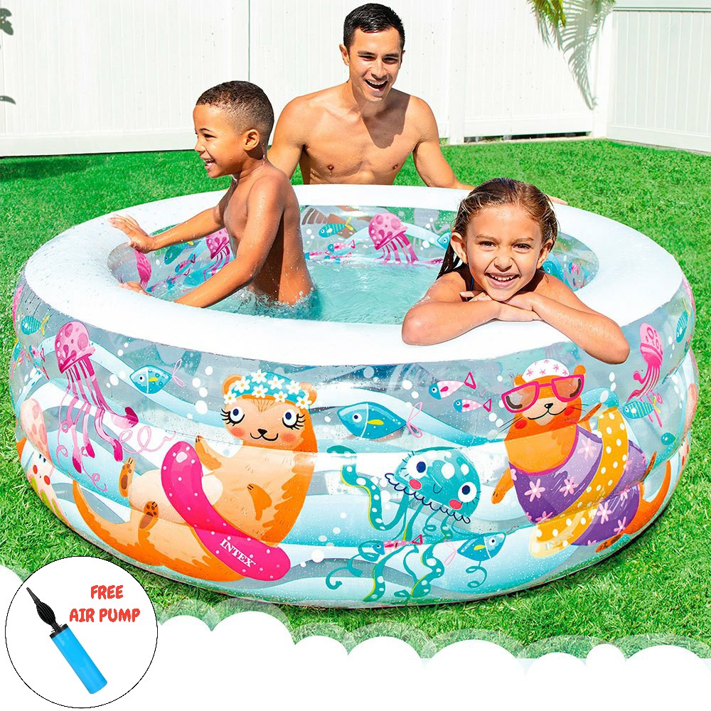 Intex Inflatable Aquarium Round Pool 60 inch With Free Pump