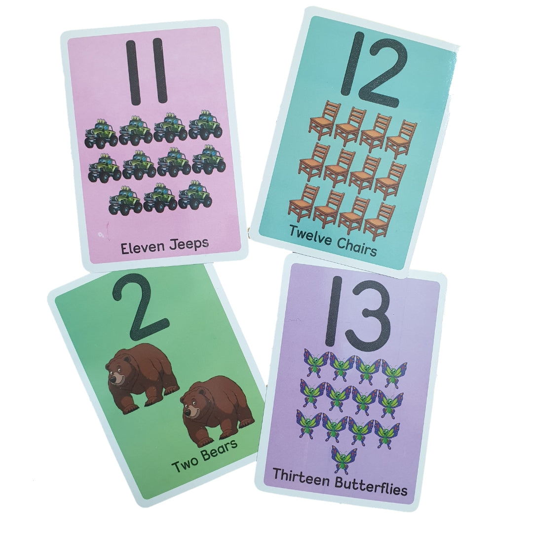 Maths, Numbers & Shapes Big 24 Flash Cards With Tracing Activity